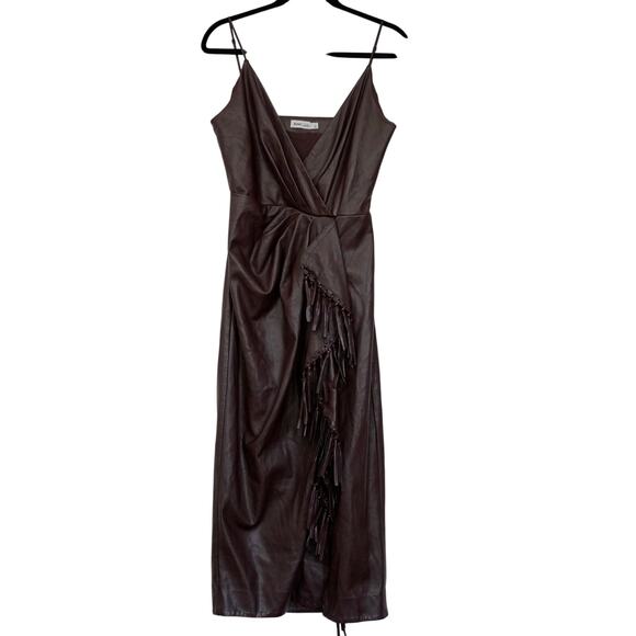 SIMKHAI Brown Carkee Fringe Dress Sz 10 - Picture 4 of 6